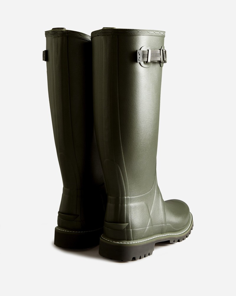 Botas Altas Hunter Balmoral Wide Commando Sole Masculino Verdes | 720113871