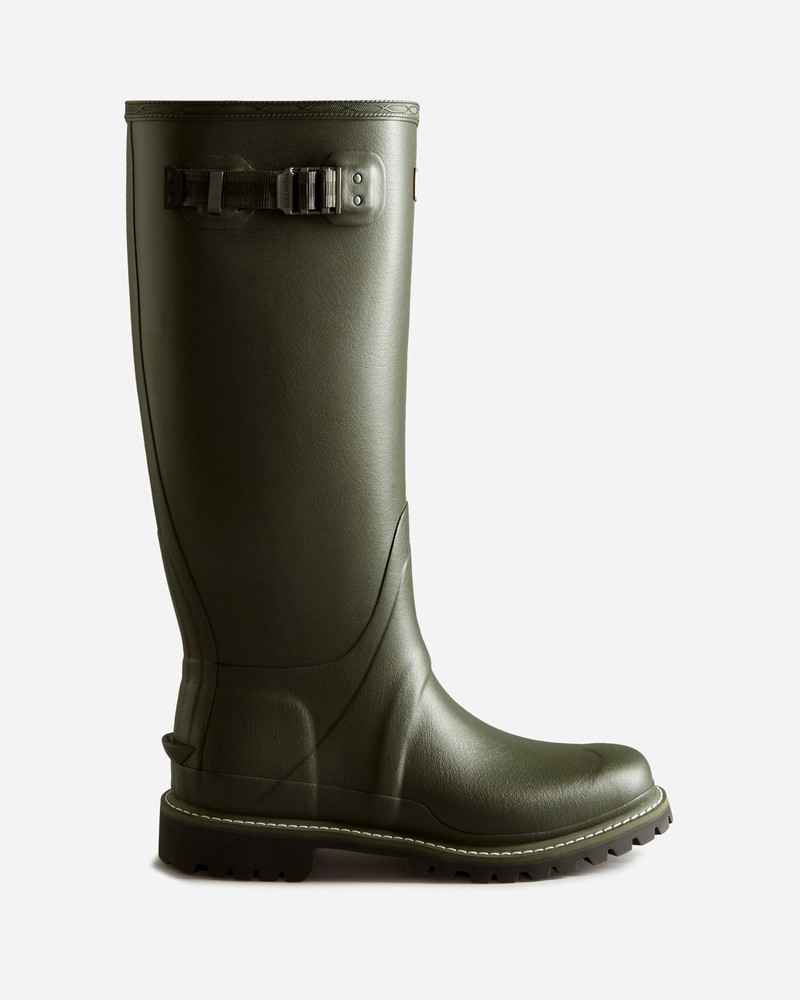 Botas Altas Hunter Balmoral Wide Commando Sole Masculino Verdes | 720113871