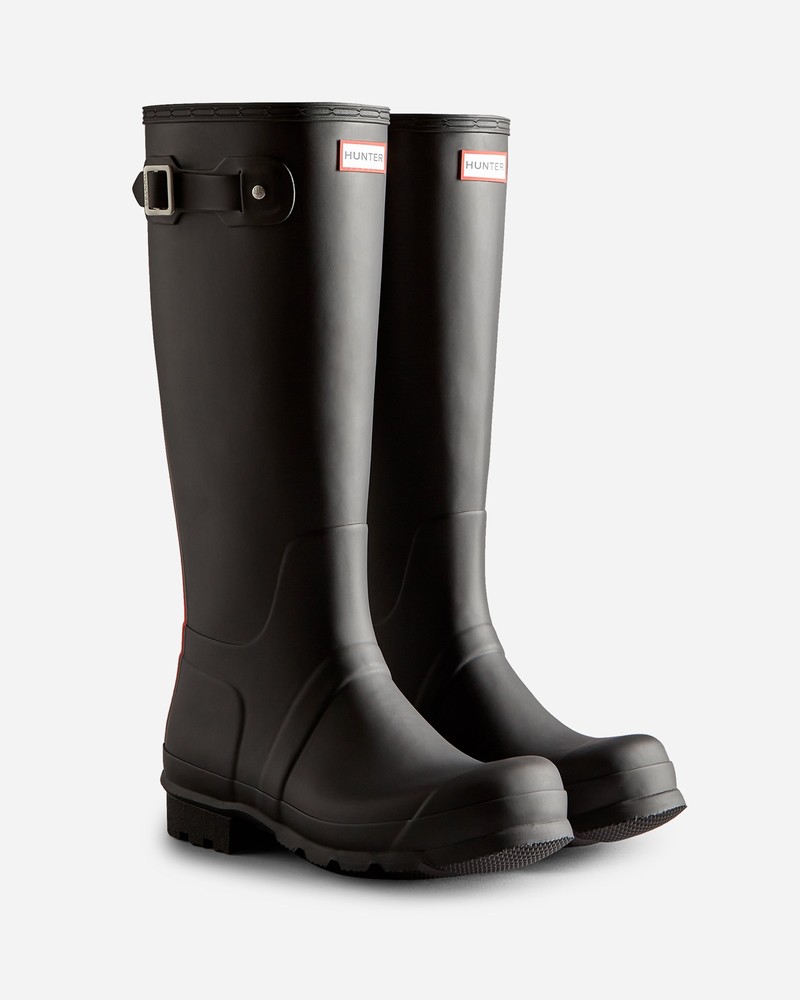 Botas Altas Hunter Original Hunter Tri Colour Logo Backstrap Masculino Pretas | 603084983