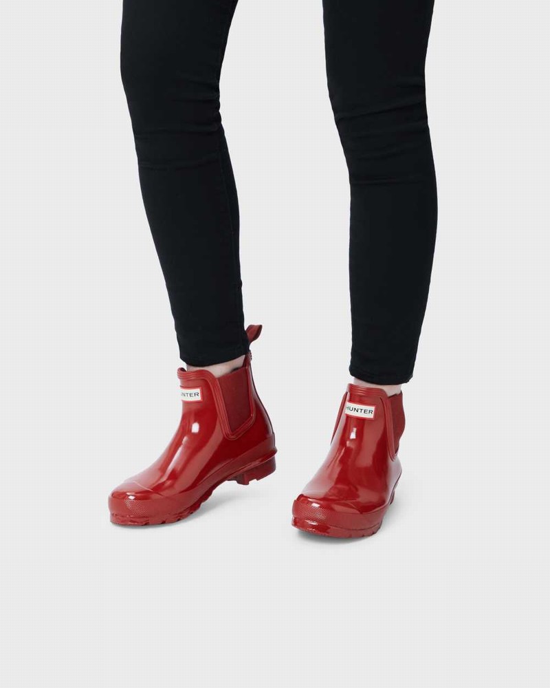 Botas Chelsea Hunter Original Feminino Vermelhas | 176531144