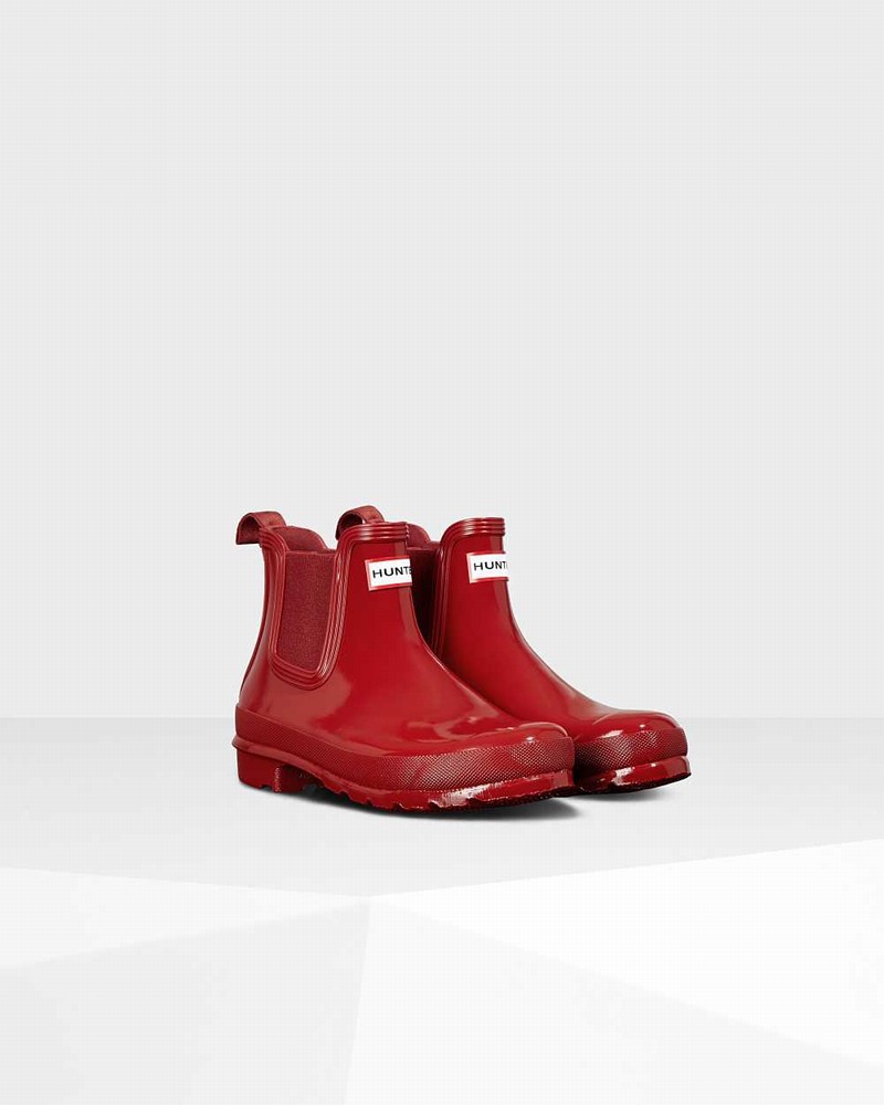 Botas Chelsea Hunter Original Feminino Vermelhas | 176531144