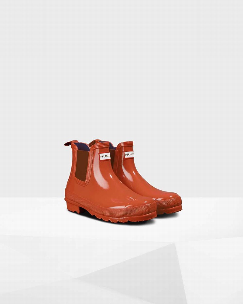 Botas Chelsea Hunter Original Feminino Vermelhas | 872156697