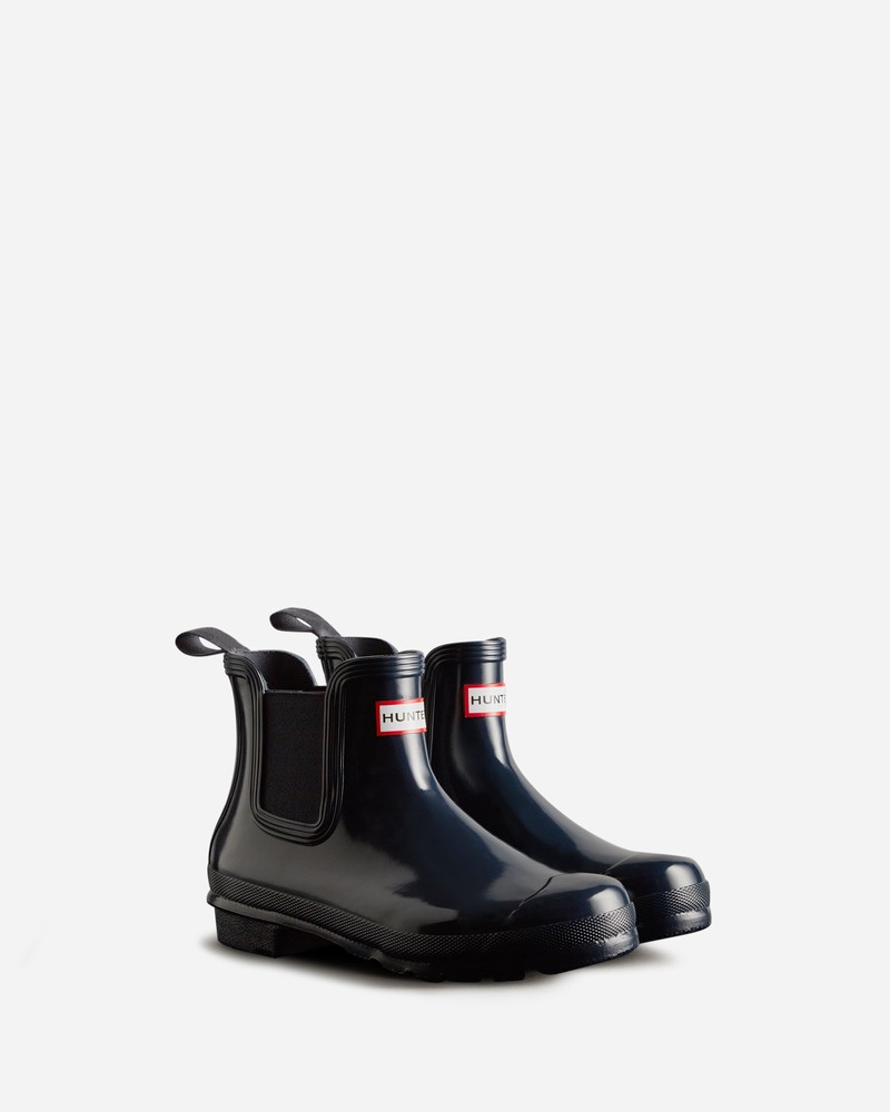 Botas Chelsea Hunter Original Gloss Feminino Azul Marinho | 413940055