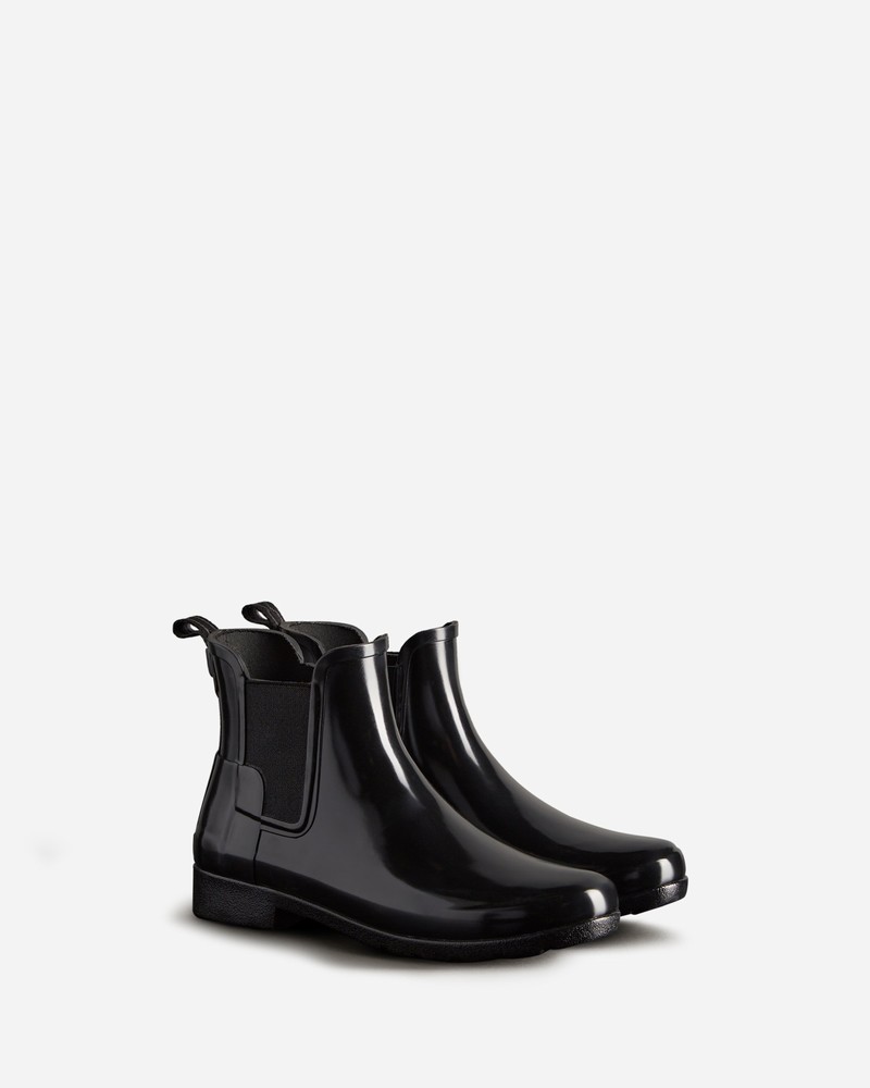 Botas Chelsea Hunter Refined Gloss Slim Fit Feminino Pretas | 875285202