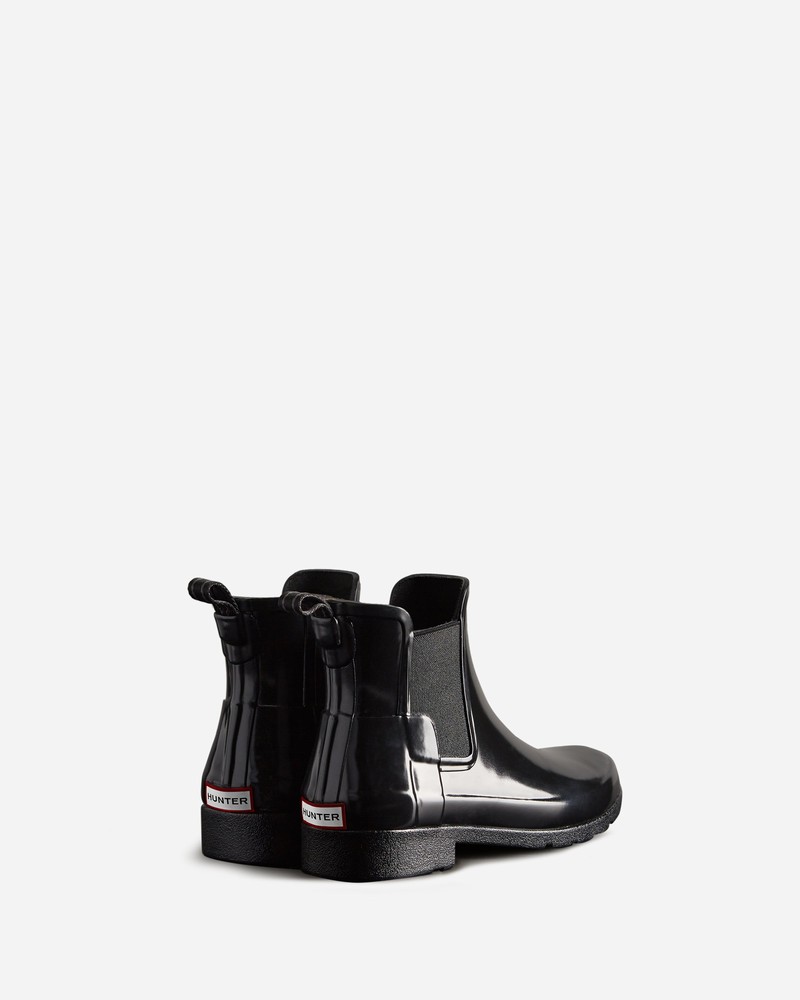 Botas Chelsea Hunter Refined Gloss Slim Fit Feminino Pretas | 875285202