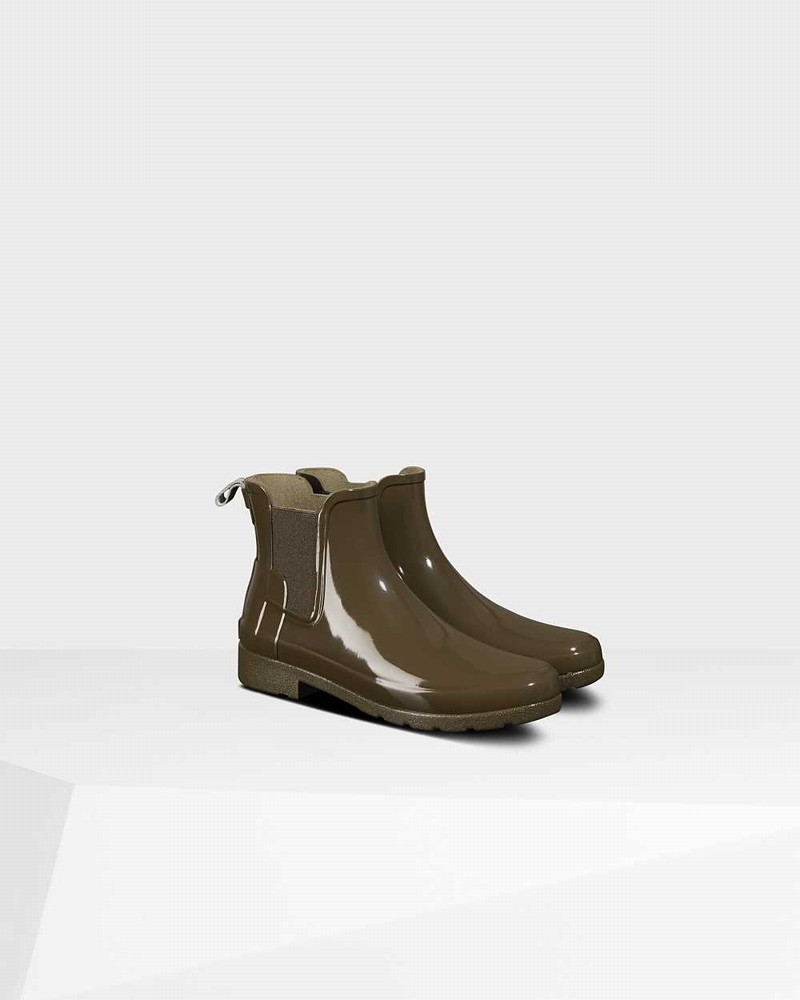 Botas Chelsea Hunter Refined Slim Fit Feminino Verde Oliva | 118932336