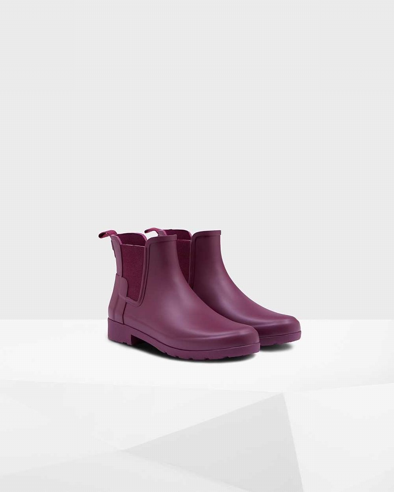 Botas Chelsea Hunter Refined Slim Fit Feminino Roxo | 756547534