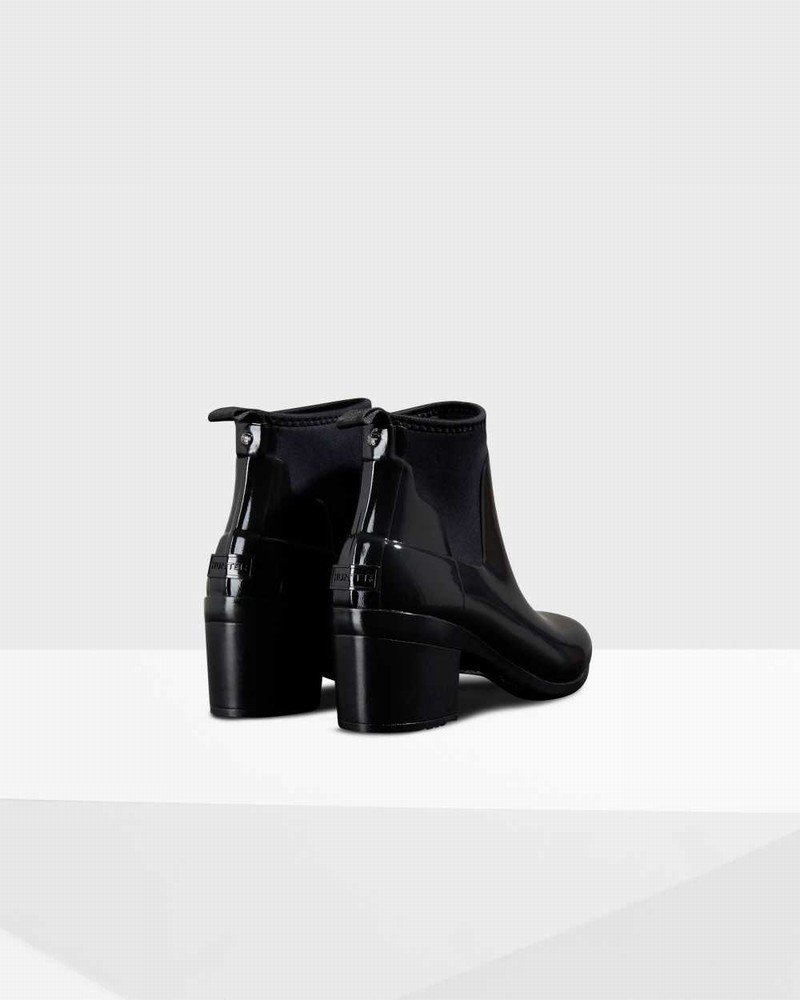 Botas Chelsea Hunter Refined Slim Fit Mid Heel Feminino Pretas | 156482941