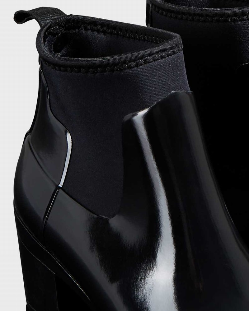 Botas Chelsea Hunter Refined Slim Fit Mid Heel Feminino Pretas | 156482941