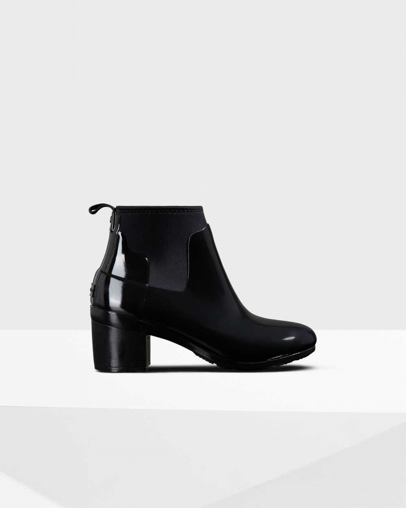 Botas Chelsea Hunter Refined Slim Fit Mid Heel Feminino Pretas | 156482941