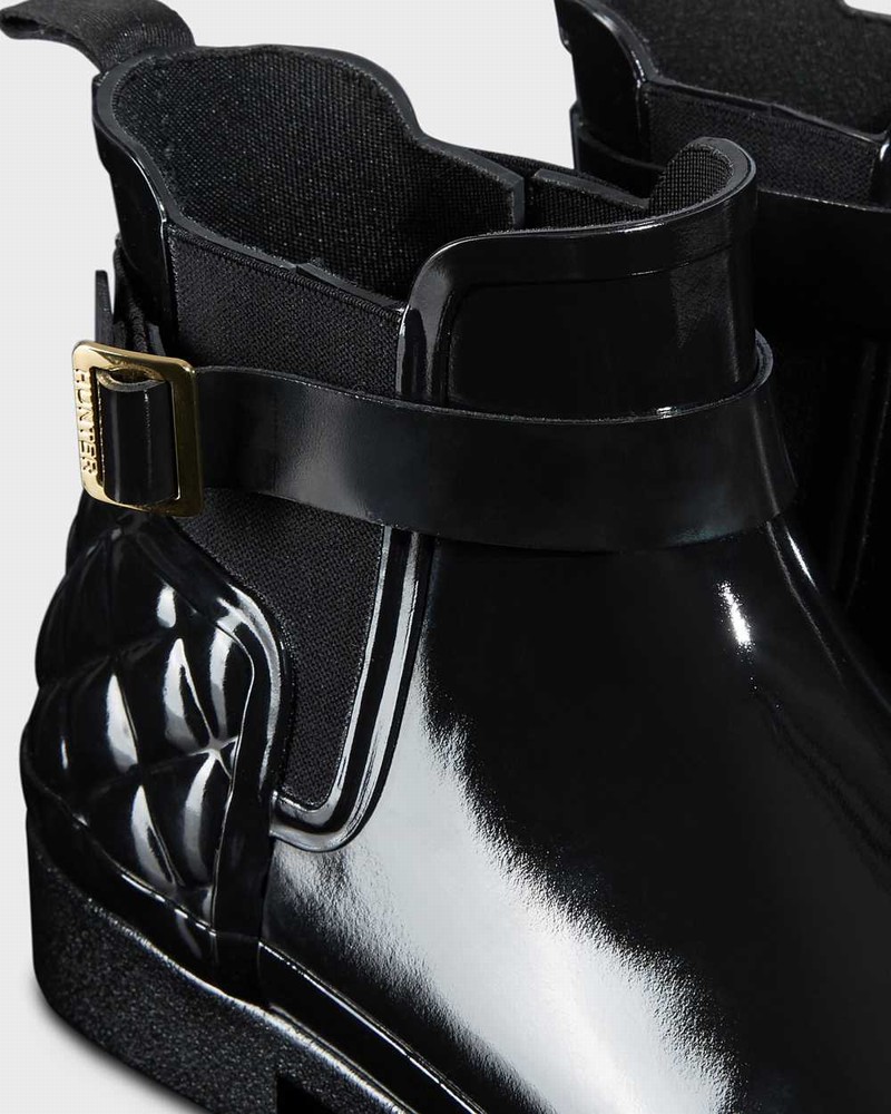 Botas Chelsea Hunter Refined Slim Fit Quilted Feminino Pretas | 482754248
