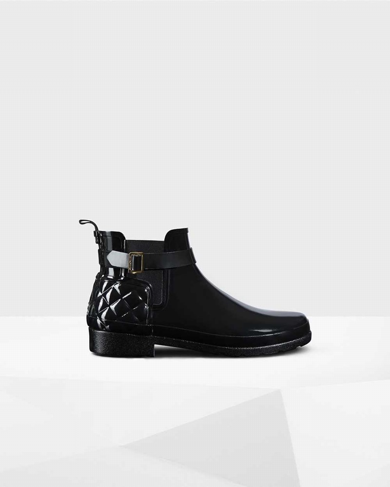 Botas Chelsea Hunter Refined Slim Fit Quilted Feminino Pretas | 482754248