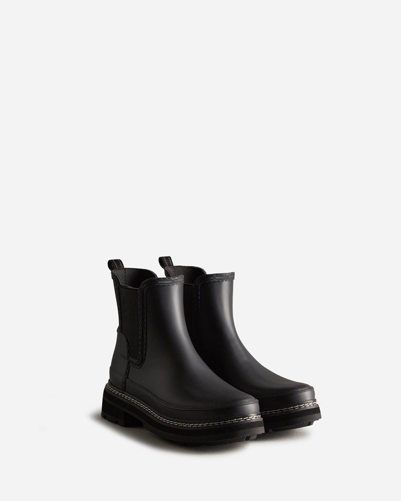 Botas Chelsea Hunter Refined Stitch Detail Feminino Pretas | 598836561