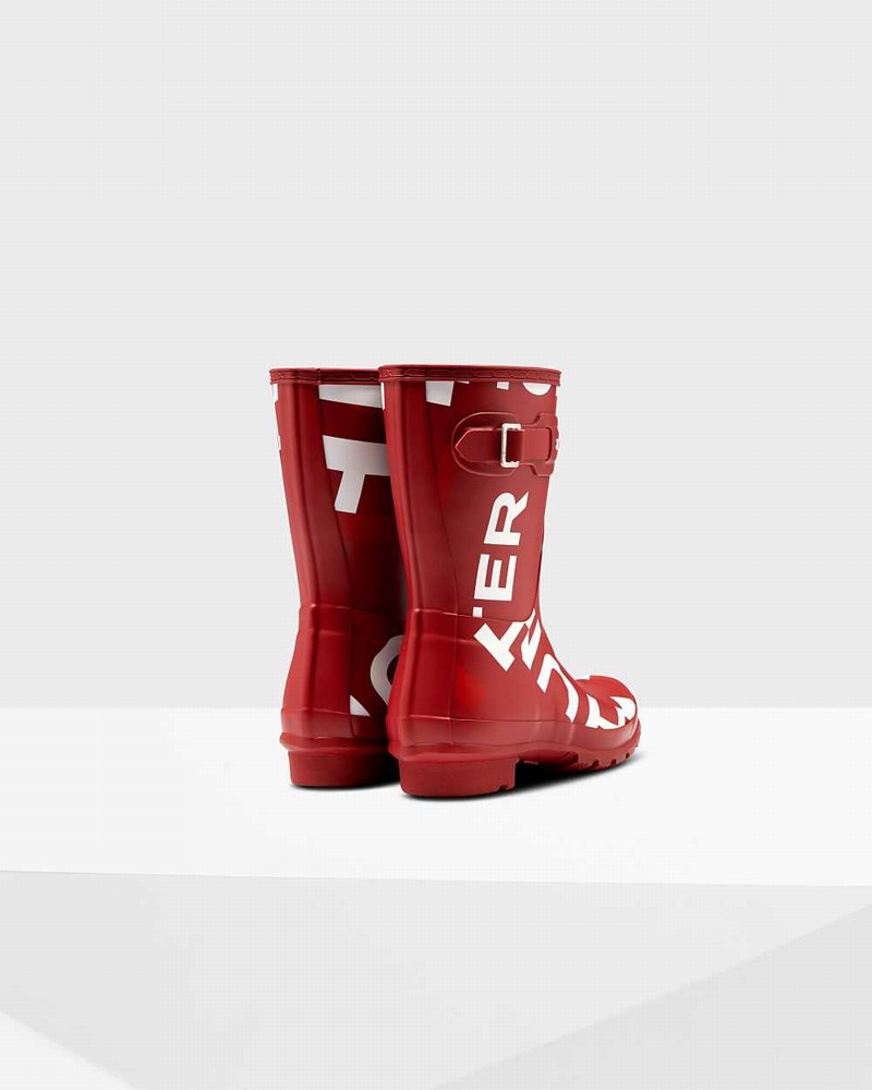 Botas Curtas Hunter Original Exploded Logo Short Mid-Calf Feminino Vermelhas | 380011928