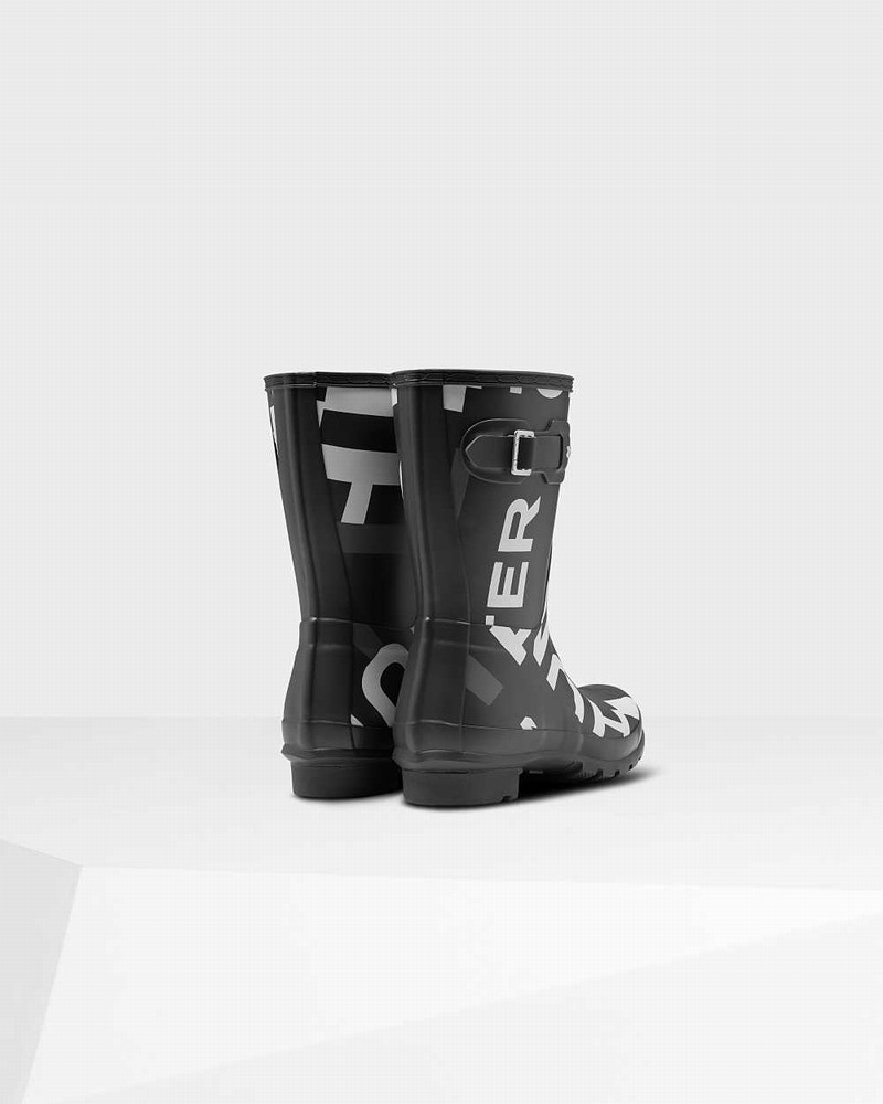 Botas Curtas Hunter Original Exploded Logo Short Mid-Calf Feminino Pretas | 282671156