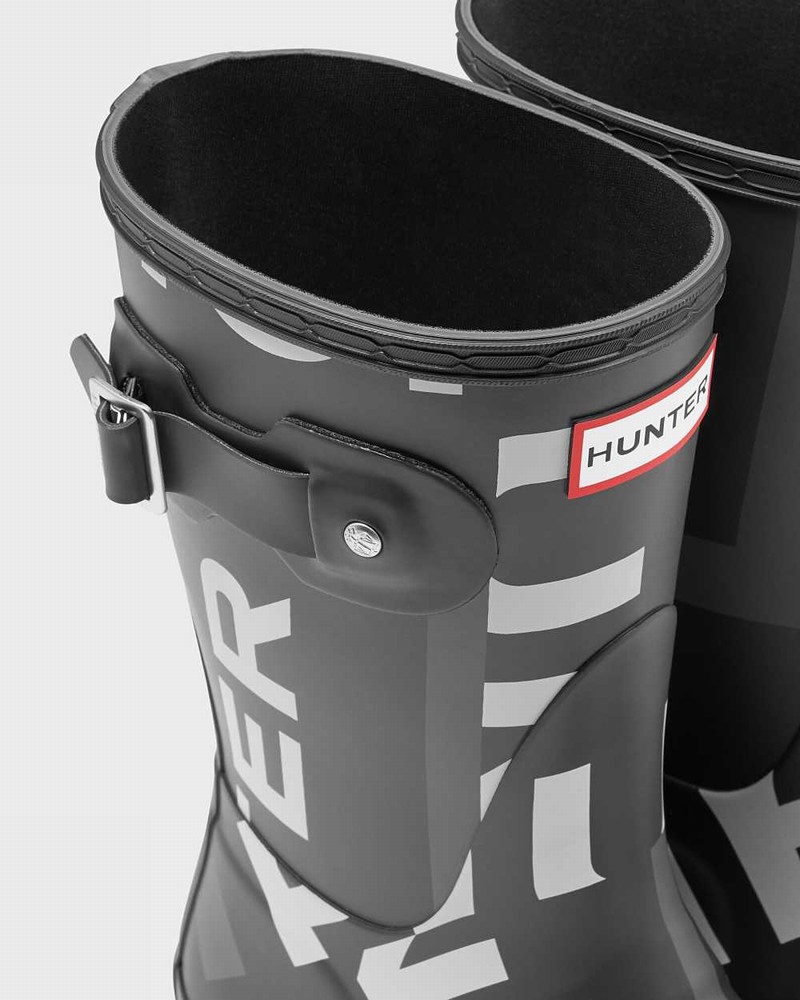 Botas Curtas Hunter Original Exploded Logo Short Mid-Calf Feminino Pretas | 282671156