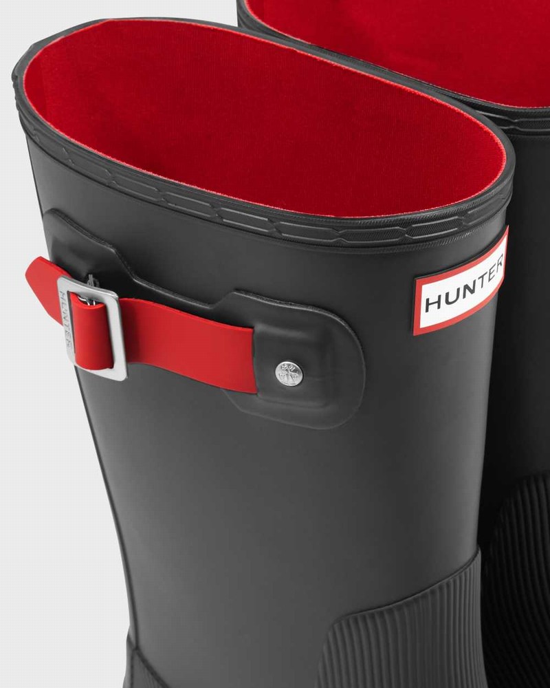 Botas Curtas Hunter Original Flat Heel Calendar Sole Short Masculino Pretas | 896453004