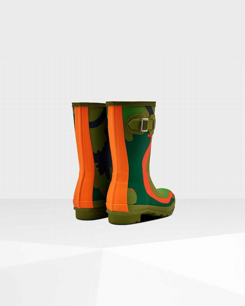 Botas Curtas Hunter Original Rockpool Camo Short Mid-Calf Feminino Verde Oliva | 906196465
