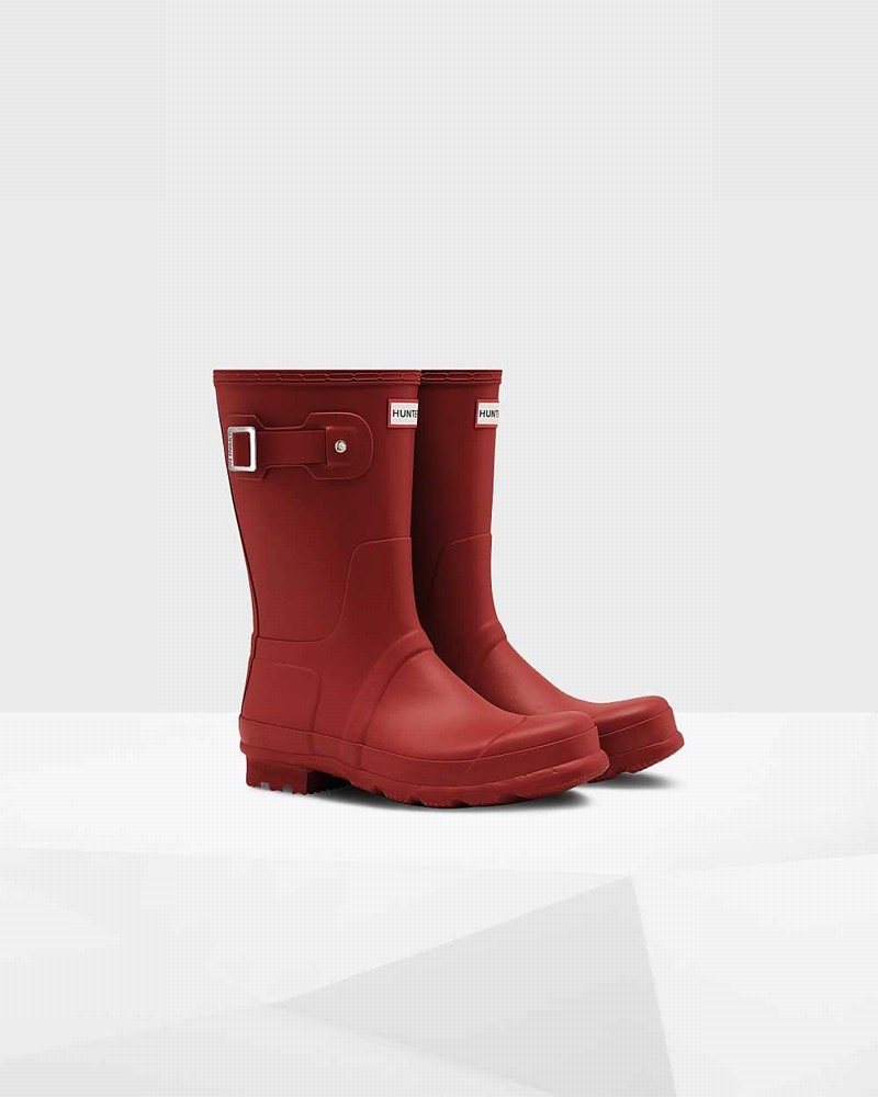 Botas Curtas Hunter Original Short Masculino Vermelhas | 686839504
