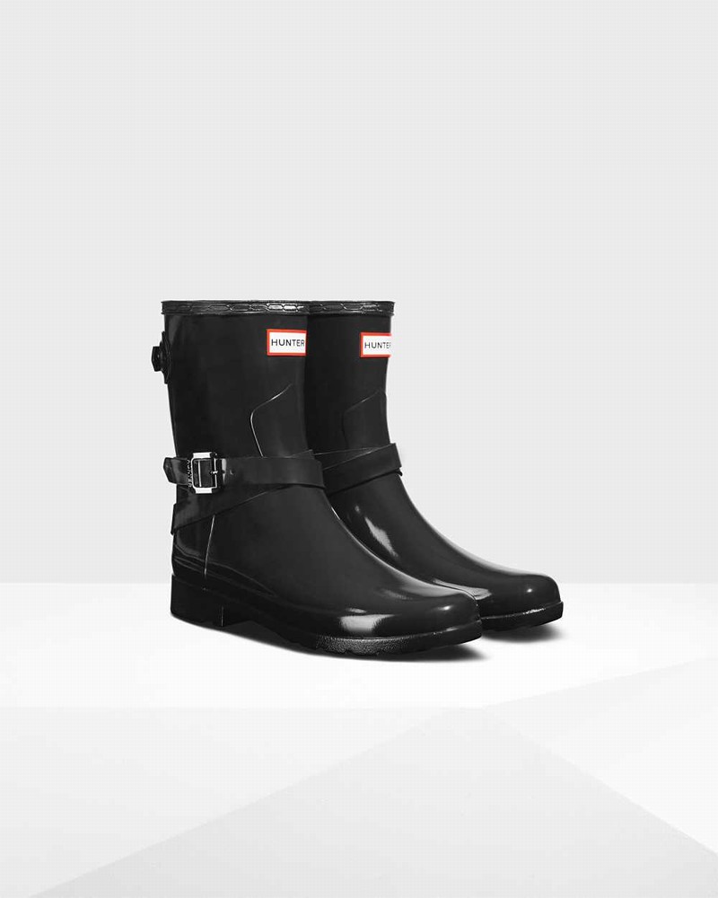 Botas Curtas Hunter Refined Adjustable Short Mid-Calf Feminino Pretas | 799635793