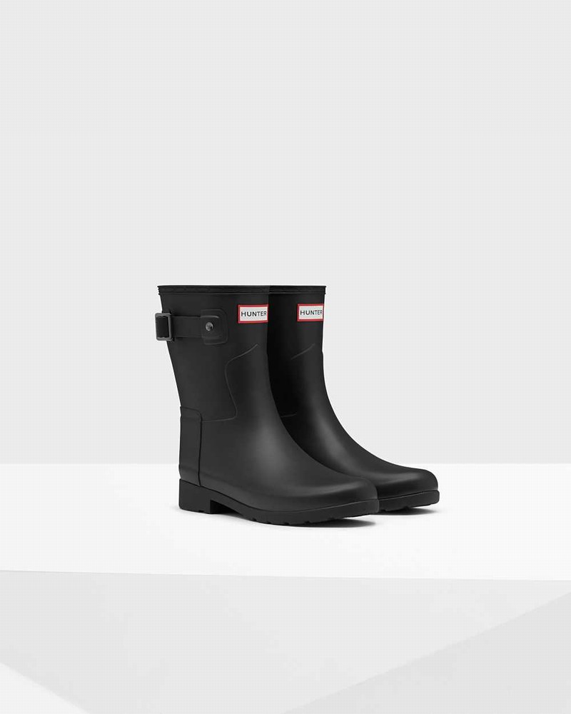 Botas Curtas Hunter Refined Slim Fit Short Mid-Calf Feminino Pretas | 990358716