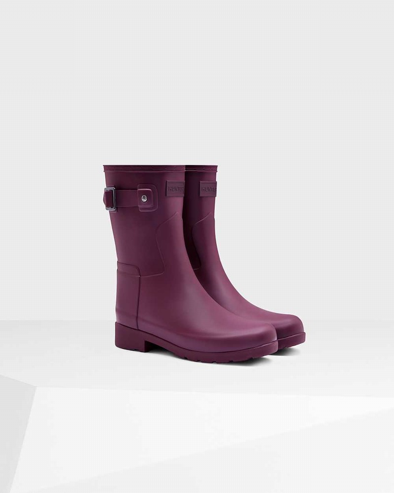 Botas Curtas Hunter Refined Slim Fit Short Mid-Calf Feminino Roxo | 640795153