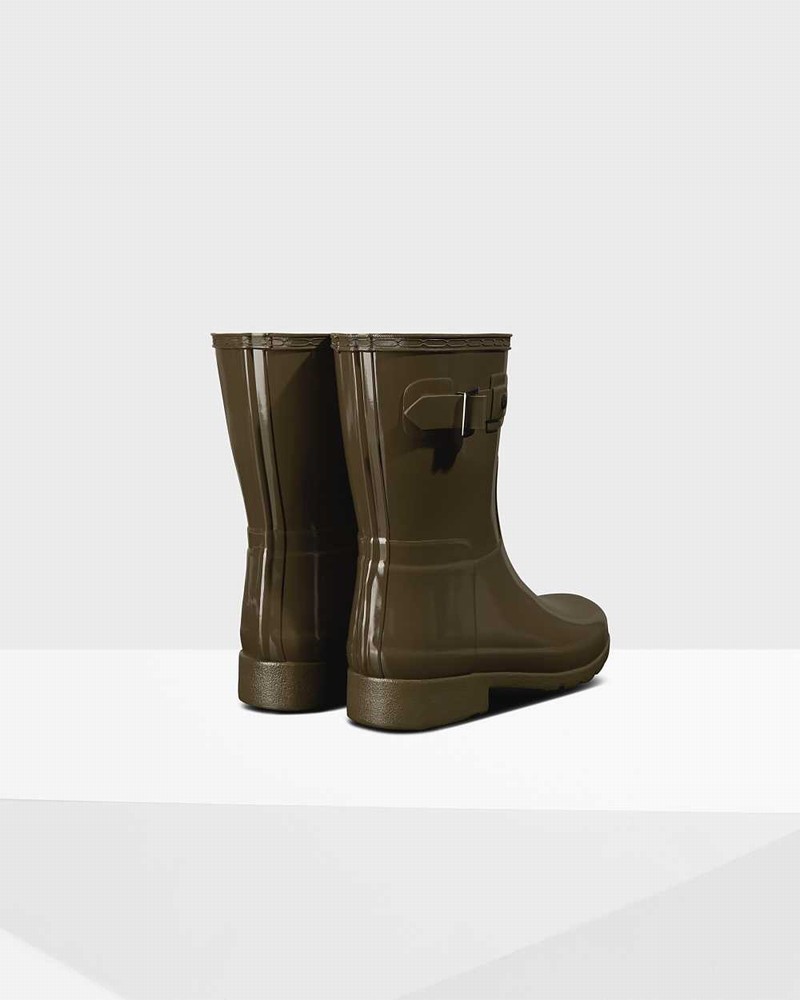 Botas Curtas Hunter Refined Slim Fit Short Mid-Calf Feminino Verde Oliva | 776388009