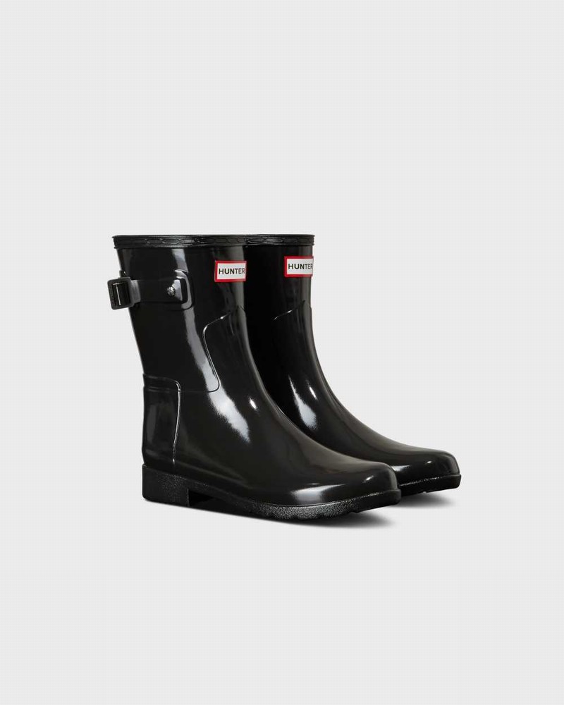 Botas Curtas Hunter Refined Slim Fit Short Mid-Calf Feminino Pretas | 641606826