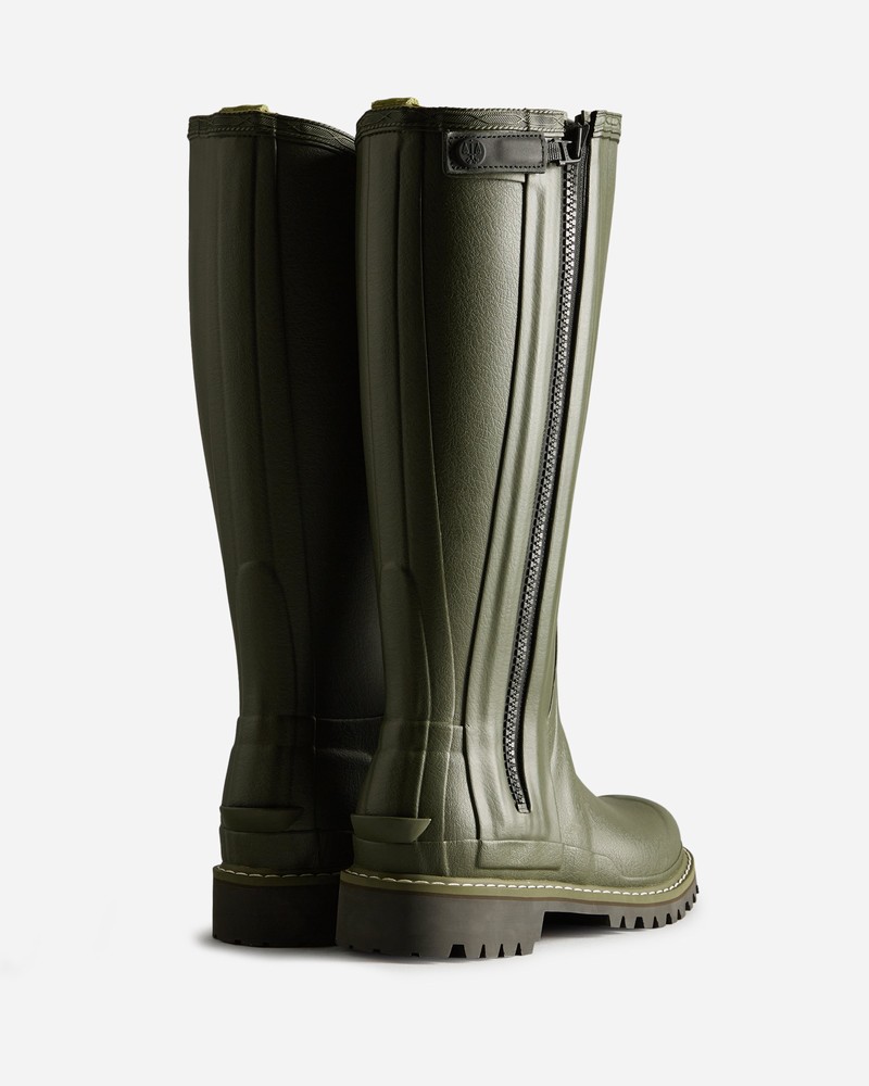 Botas Hunter Balmoral Tall Full Zip Commando Sole Feminino Verdes | 372483253