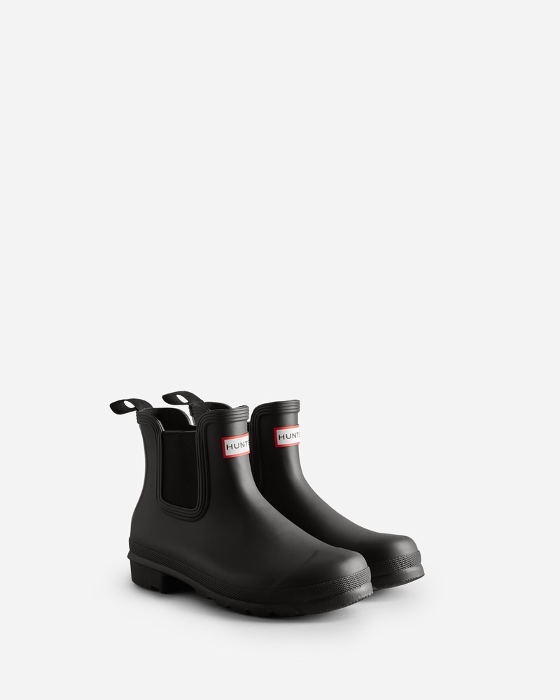 Botas Hunter Original Chelsea Hunter Tri Colour Logo Backstrap Feminino Pretas | 636553031