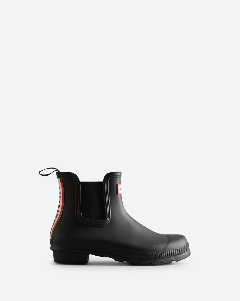 Botas Hunter Original Chelsea Hunter Tri Colour Logo Backstrap Feminino Pretas | 636553031
