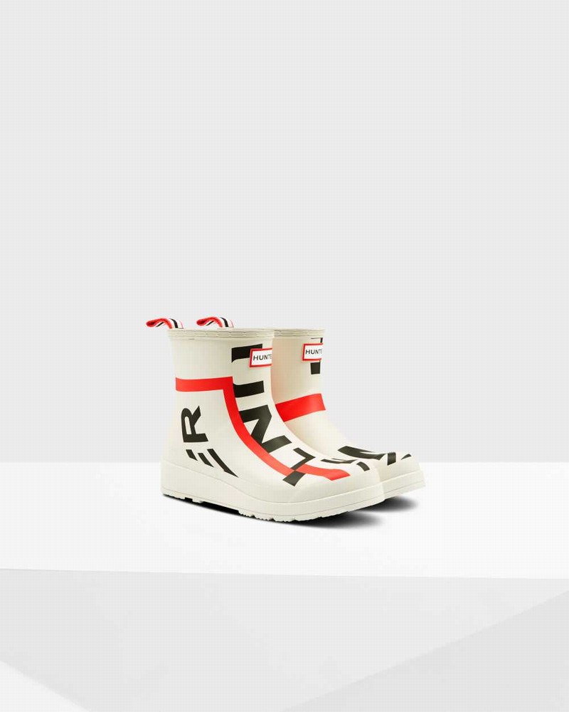 Botas Hunter Original Play Short Exploded Logo Mid-Calf Feminino Branco | 6913358