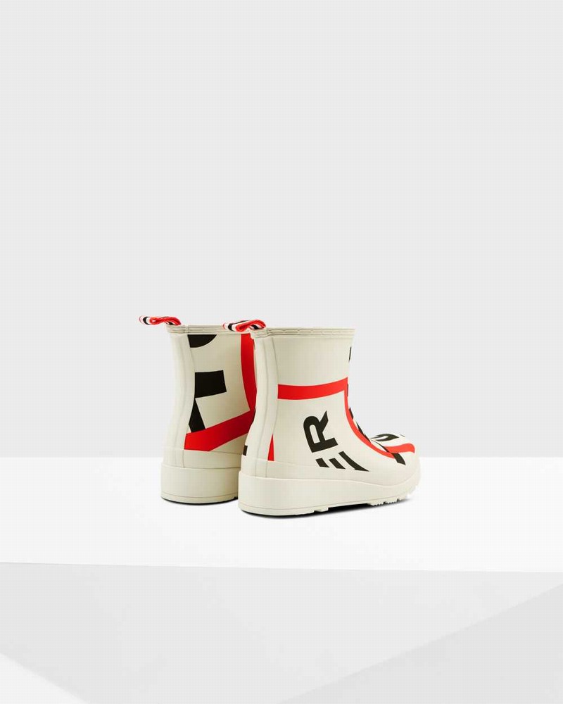 Botas Hunter Original Play Short Exploded Logo Mid-Calf Feminino Branco | 6913358