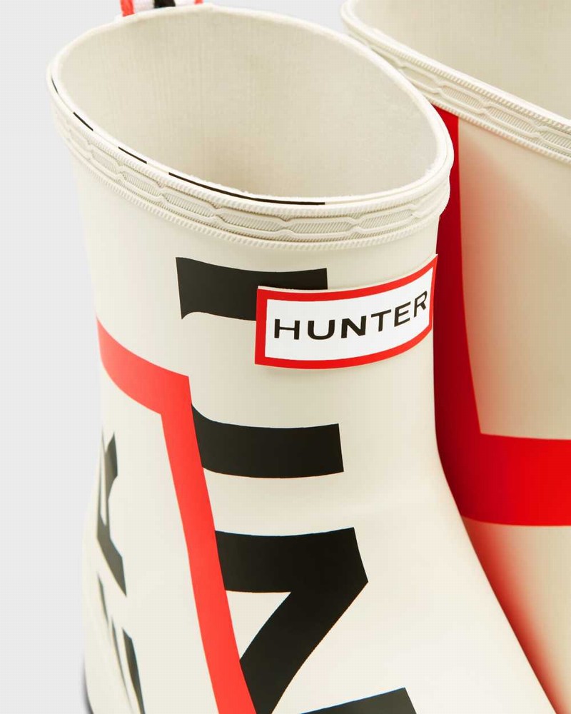 Botas Hunter Original Play Short Exploded Logo Mid-Calf Feminino Branco | 6913358