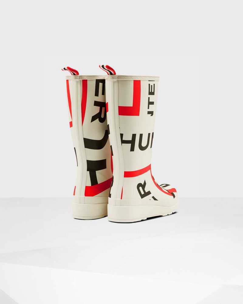 Botas Hunter Original Play Tall Exploded Logo Mid-Calf Feminino Branco | 606713527