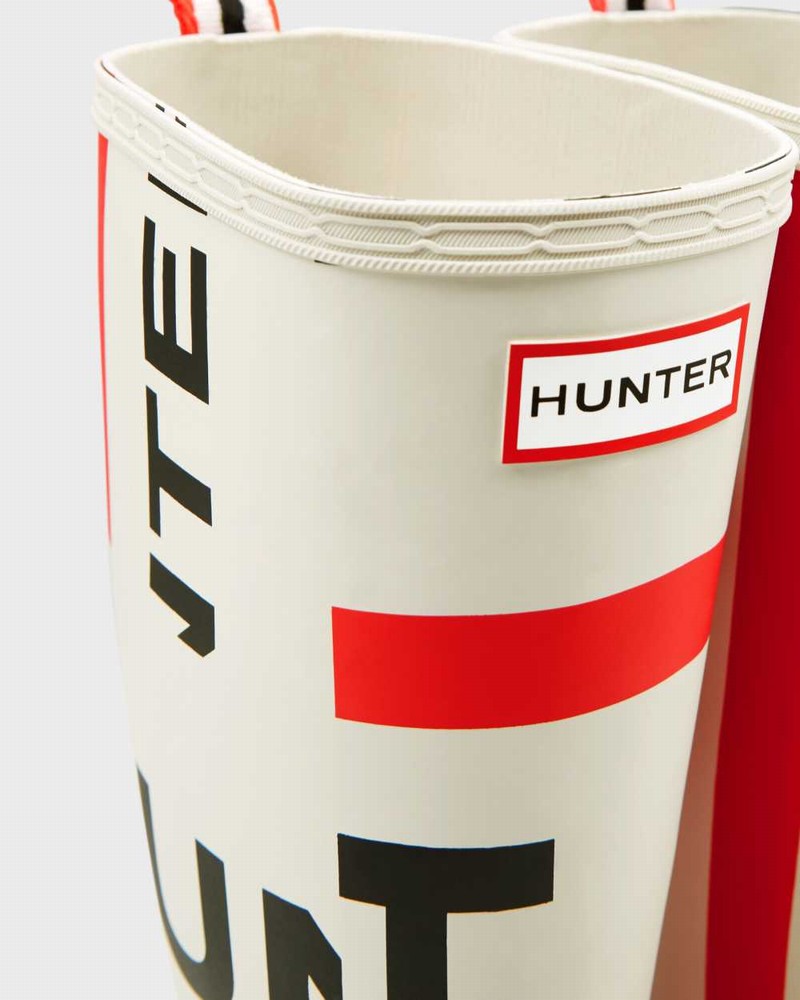 Botas Hunter Original Play Tall Exploded Logo Mid-Calf Feminino Branco | 606713527