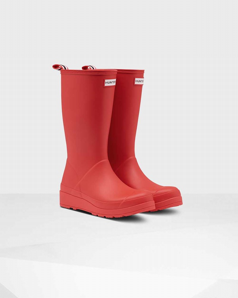 Botas Hunter Original Play Tall Mid-Calf Feminino Vermelhas | 504097881
