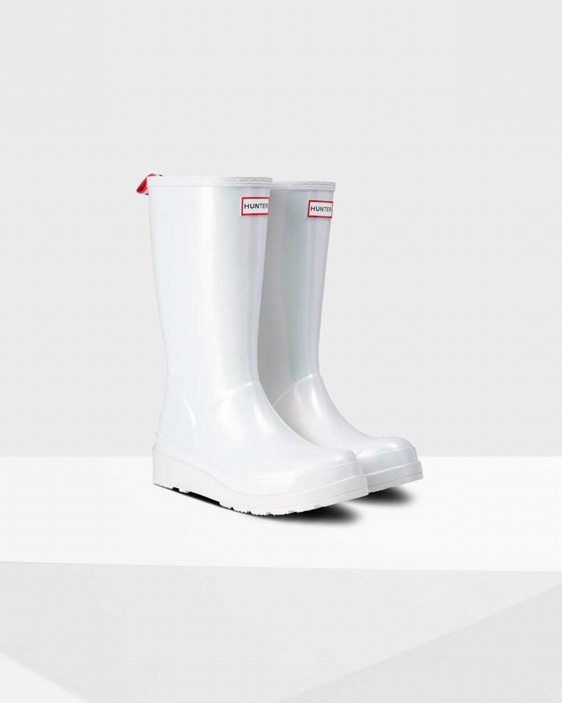 Botas Hunter Original Play Tall Nebula Mid-Calf Feminino Branco | 314596124