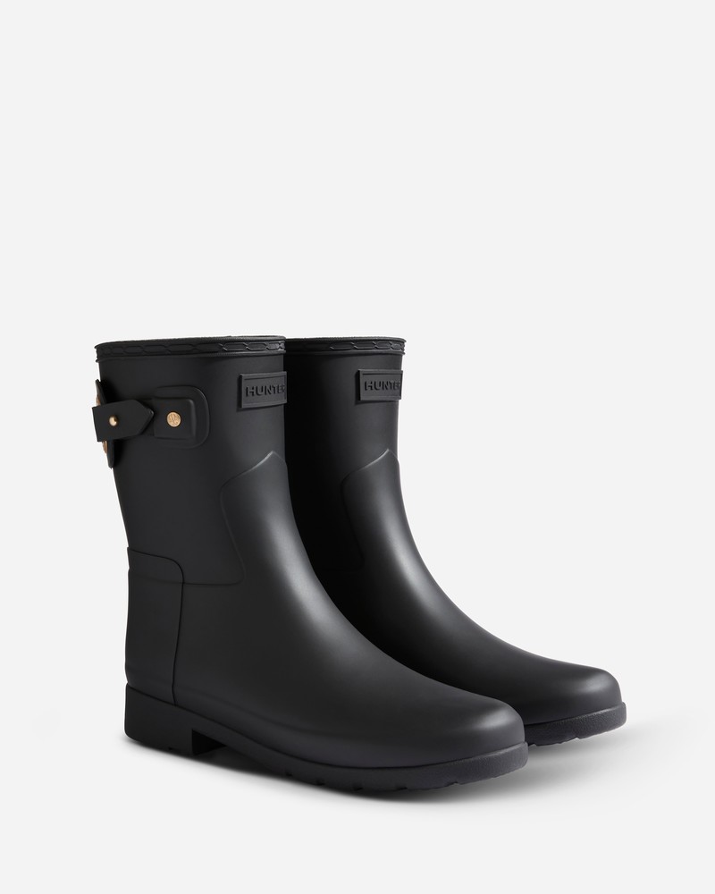 Botas Hunter Refined Short Eyelet Buckle Feminino Pretas | 739083088