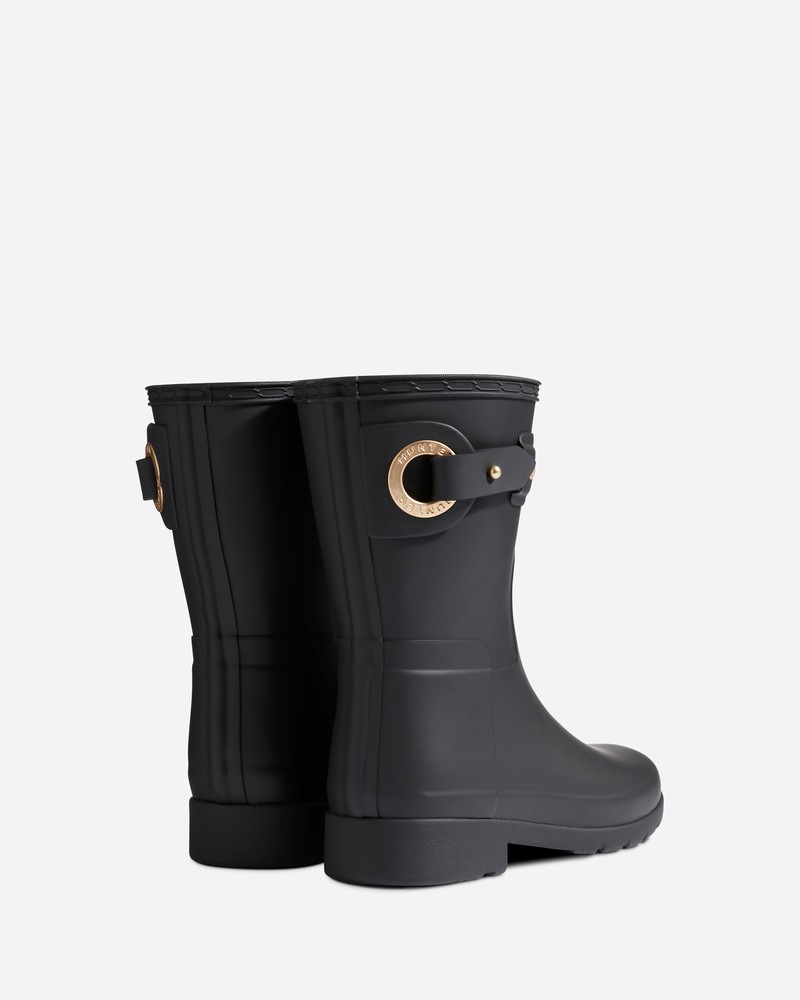 Botas Hunter Refined Short Eyelet Buckle Feminino Pretas | 739083088