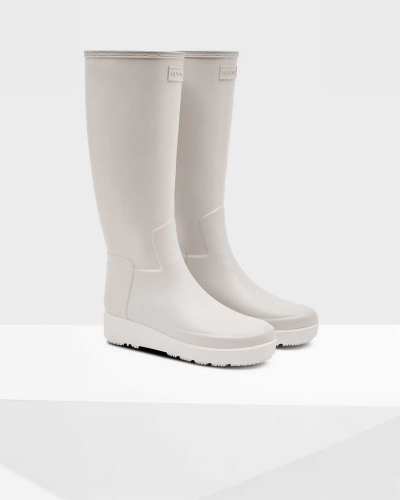 Botas Hunter Refined Slim Fit Creeper Tall Feminino Cinzentas | 690471599