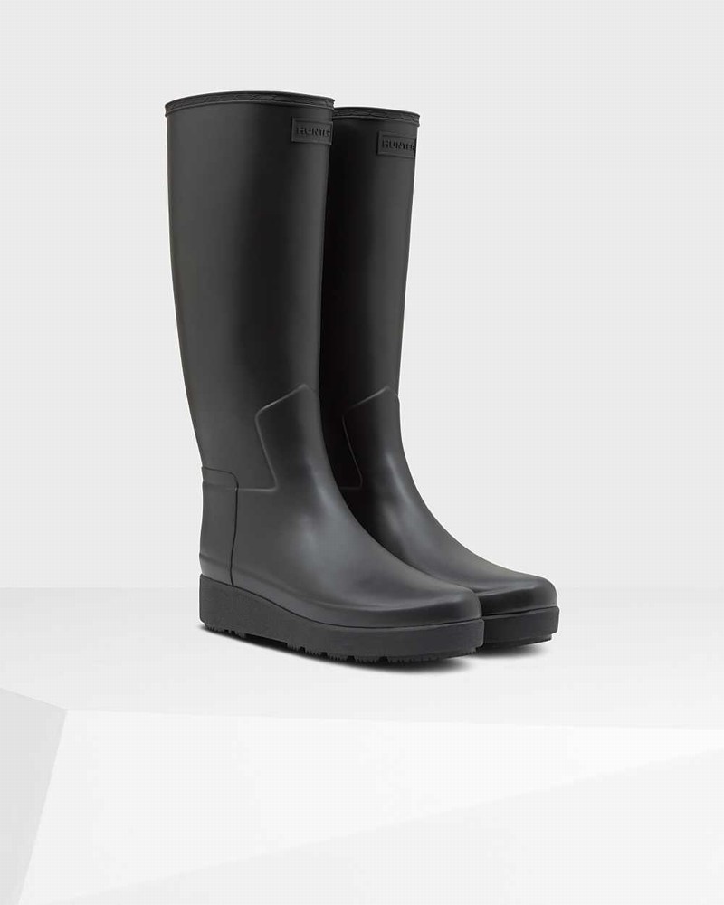Botas Hunter Refined Slim Fit Creeper Tall Feminino Pretas | 735142266