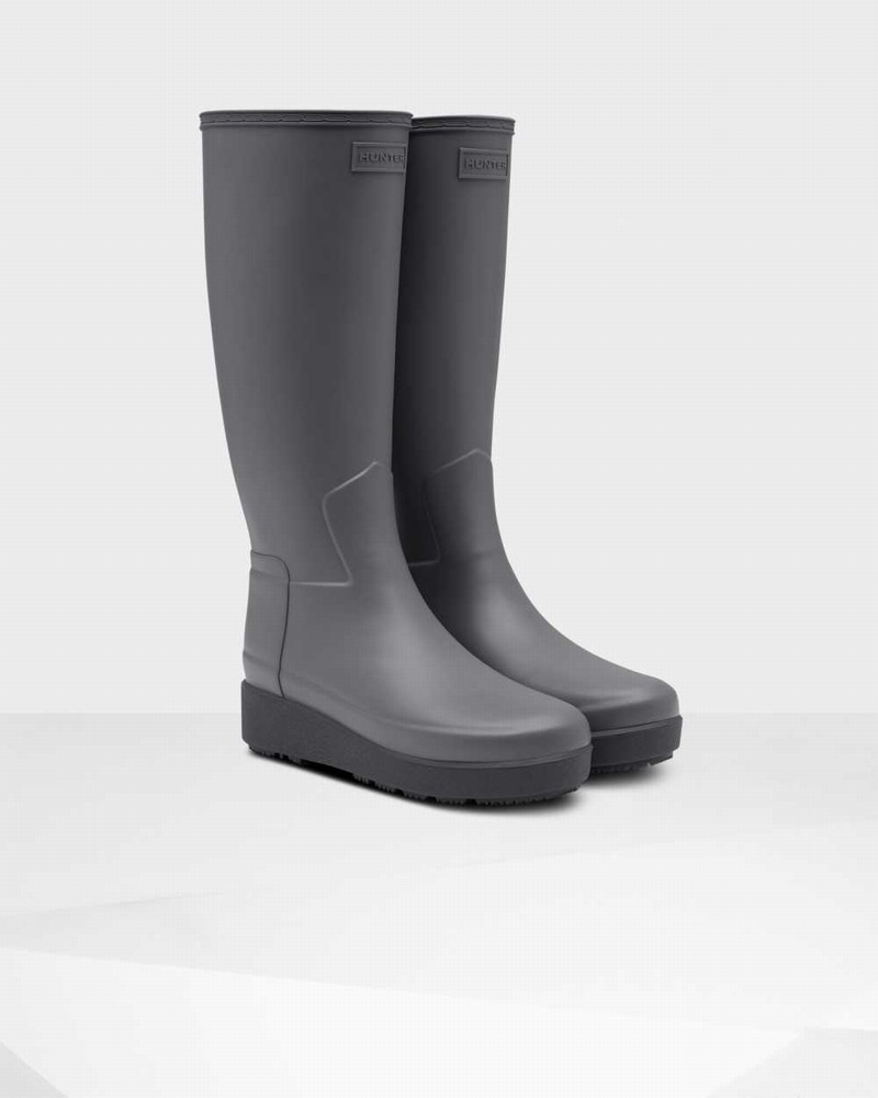 Botas Hunter Refined Slim Fit Creeper Tall Feminino Pretas | 305241958