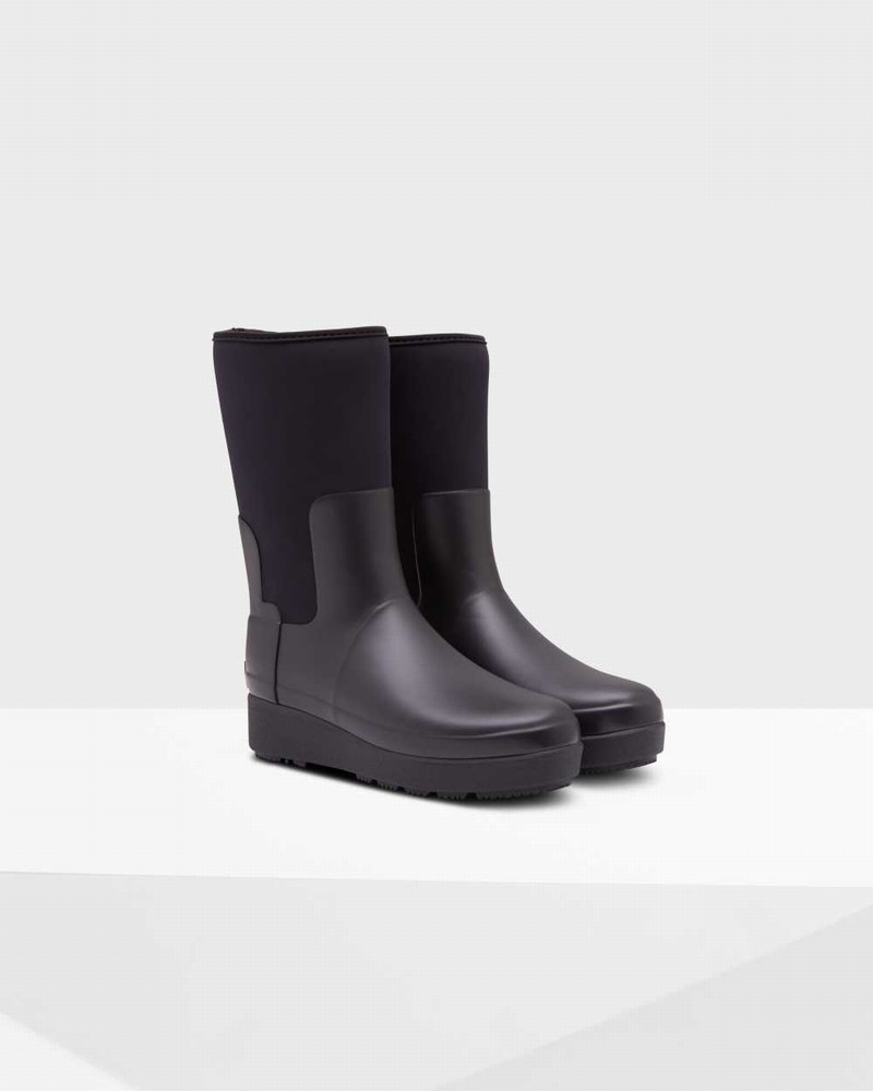 Botas Hunter Refined Slim Fit Neoprene Creeper Short Feminino Pretas | 110782728