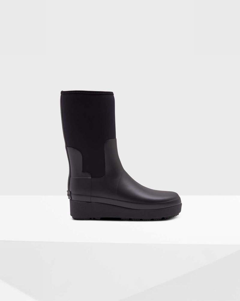 Botas Hunter Refined Slim Fit Neoprene Creeper Short Feminino Pretas | 110782728
