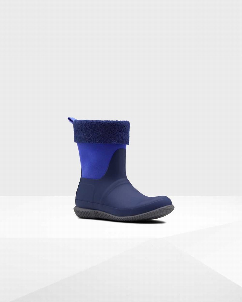 Botas Inverno Hunter Original Insulated Roll Top Sherpa Feminino Azul Marinho | 683115915