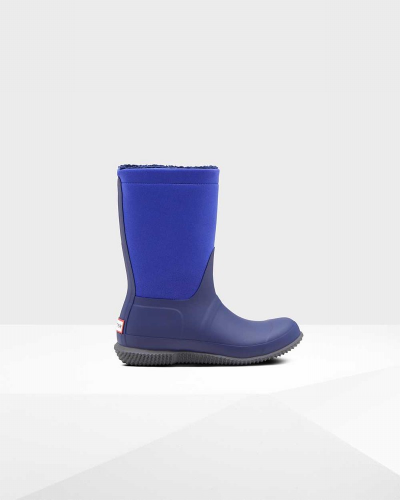 Botas Inverno Hunter Original Insulated Roll Top Sherpa Feminino Azul Marinho | 683115915