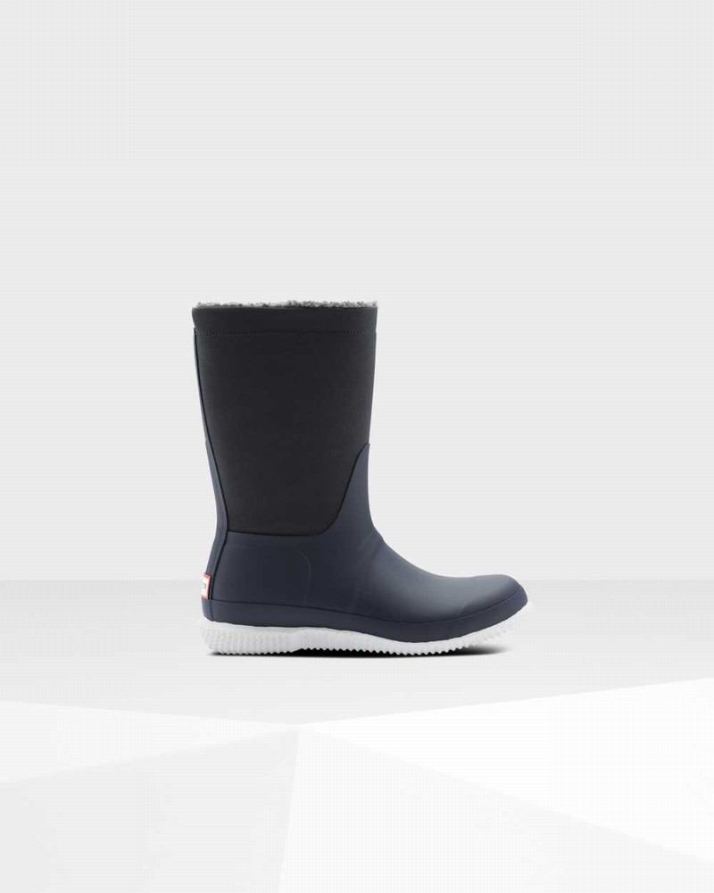Botas Inverno Hunter Original Insulated Roll Top Sherpa Feminino Azul Marinho | 331918011