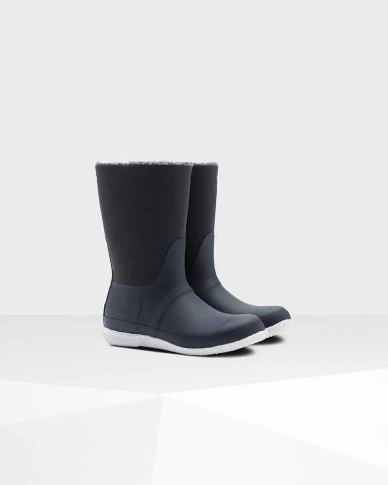 Botas Inverno Hunter Original Insulated Roll Top Sherpa Feminino Azul Marinho | 331918011