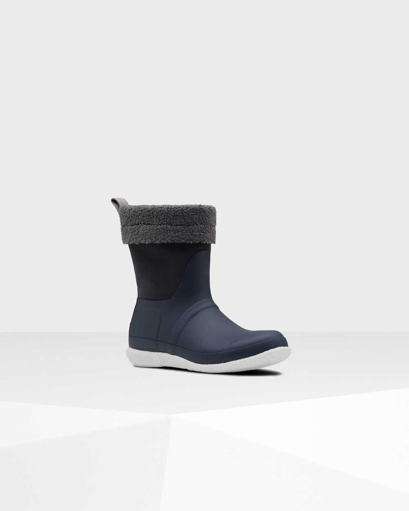 Botas Inverno Hunter Original Insulated Roll Top Sherpa Feminino Azul Marinho | 331918011